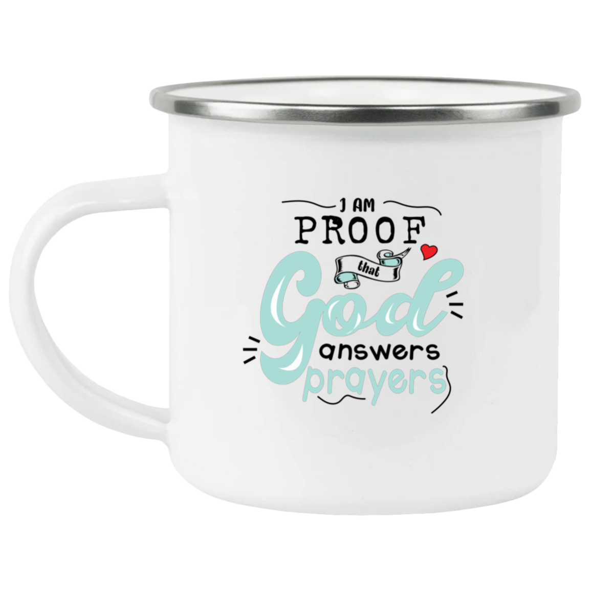 21271 Enamel Camping Mug | GOD ANSWERS PRAYERS