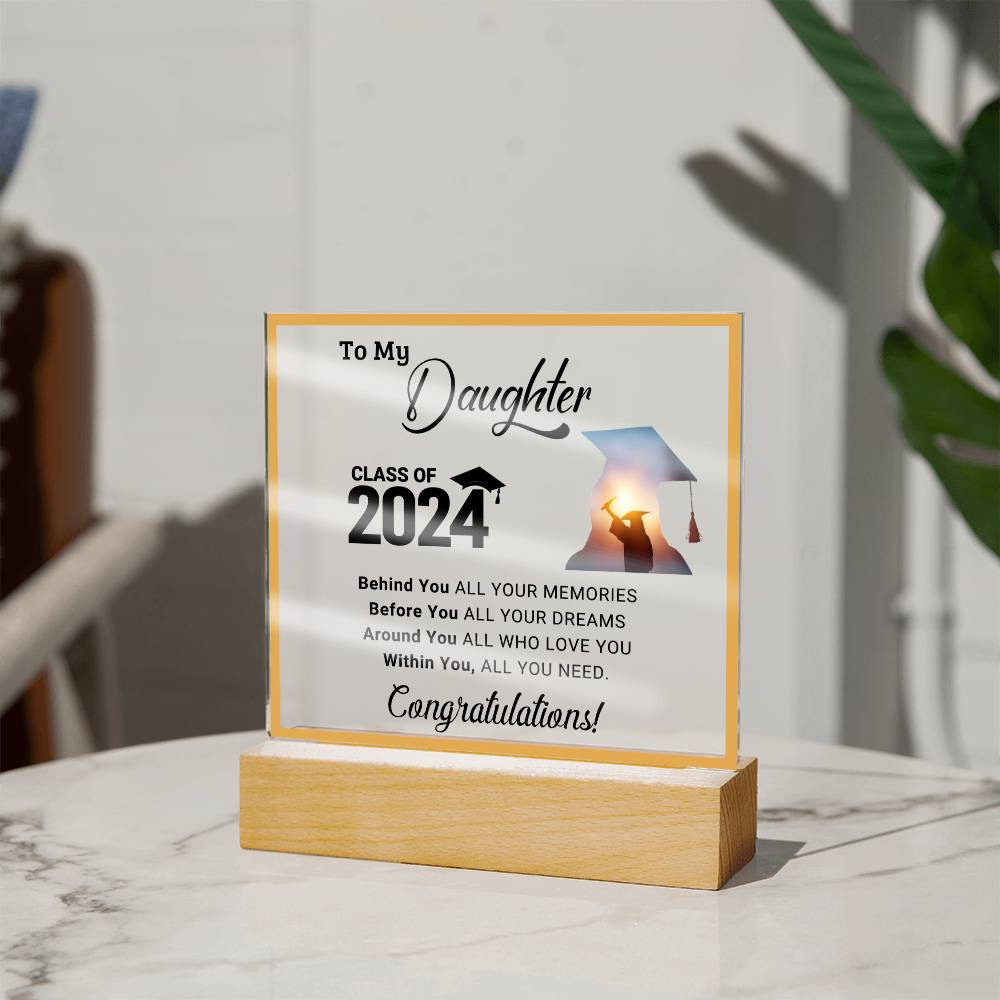 To My Daughter | Graduation | Congratulations | Acrylic Square Plaque