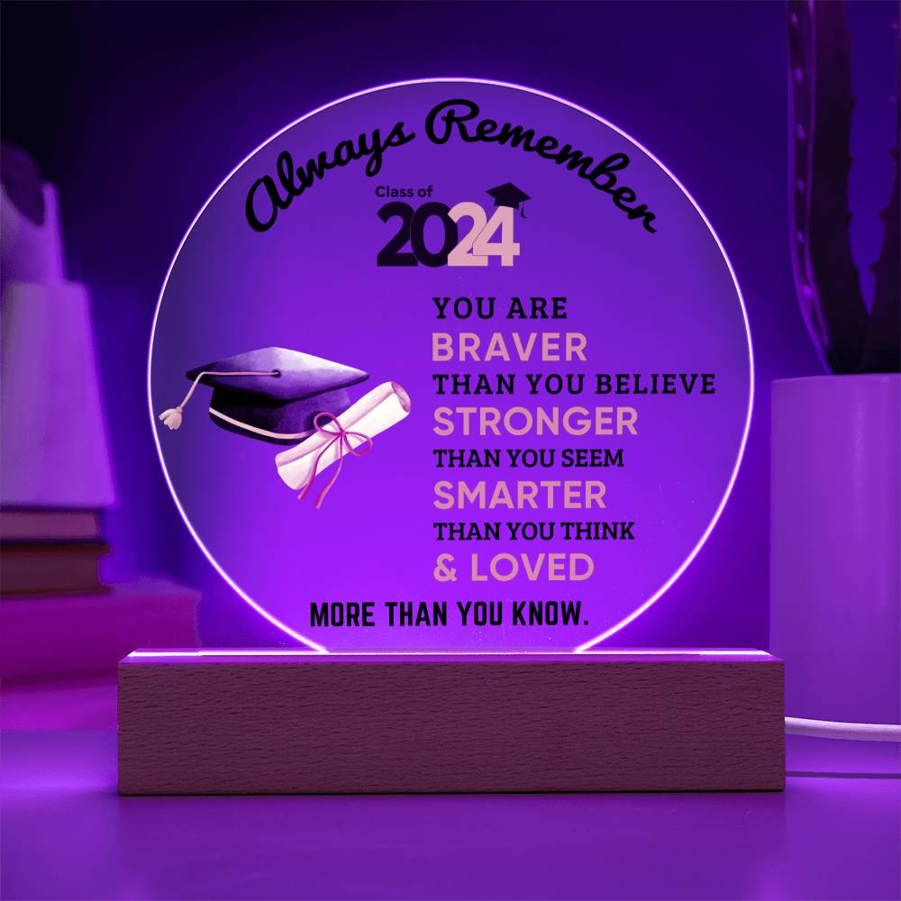 To Son or Daughter | Always Remember | Graduation | Acrylic Circle Plaque