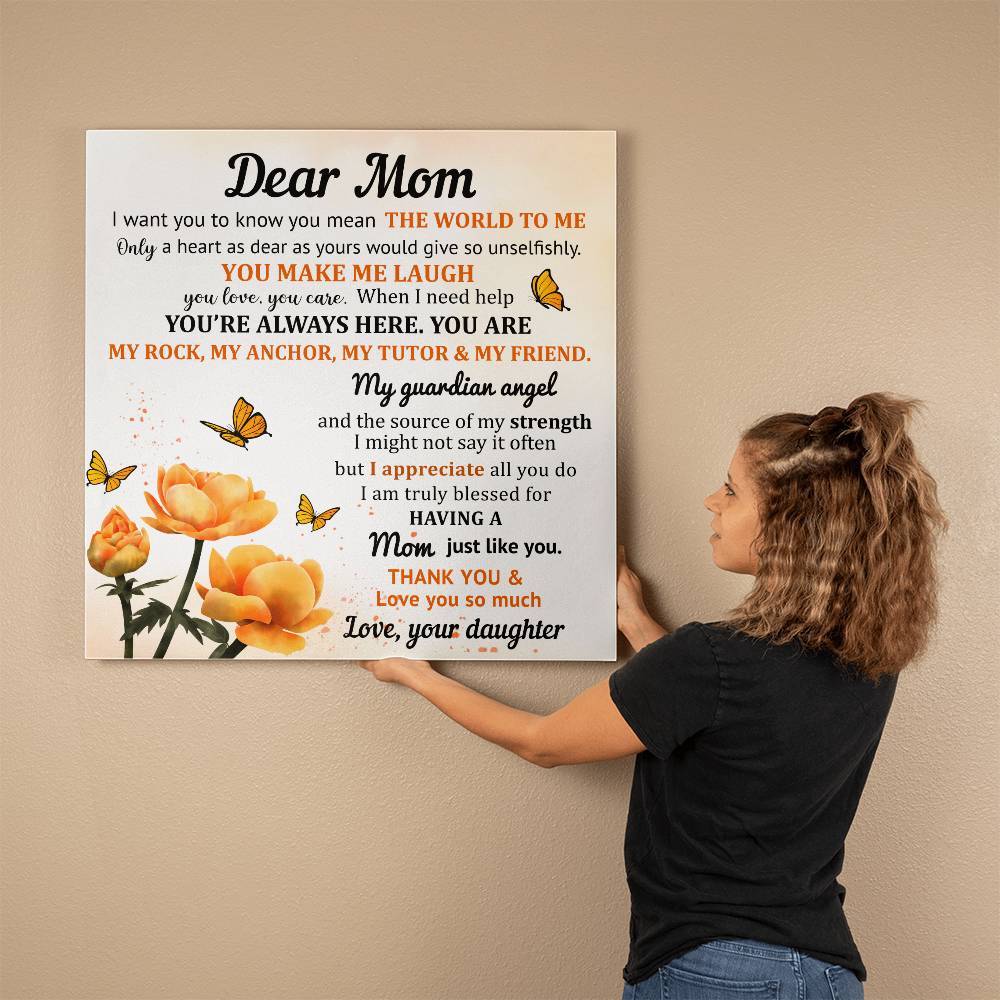 Dear Mom | Canva Wall Decor (Daughter)