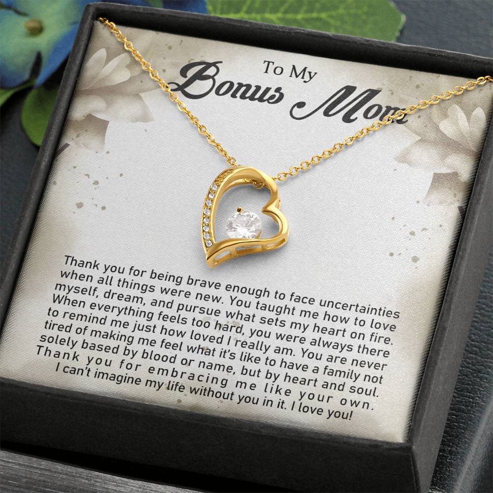 To My Bonus Mom | Forever Love Necklace with On Demand Message Card