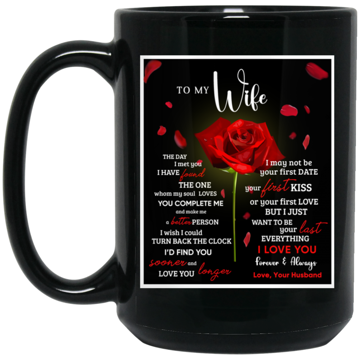 BM15OZ 15oz Black Mug | To My Wife