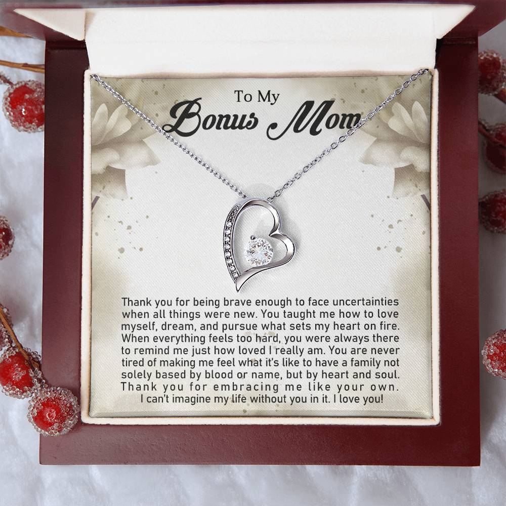 To My Bonus Mom | Forever Love Necklace with On Demand Message Card