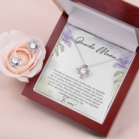 Querida Mama | Love Knot Earring & Necklace Set