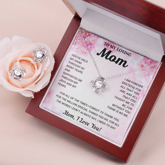 To My Loving Mom | Love Knot Earring & Necklace Set