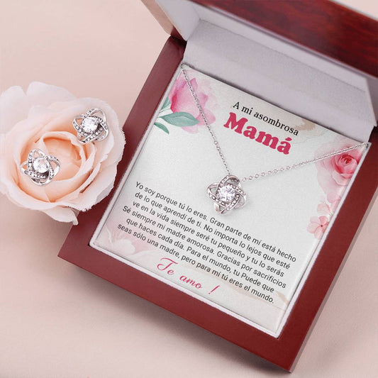 A mi asombrosa Mama | Love Knot Earring & Necklace Set