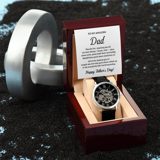 TO MY AMAZING DAD | Men's Openwork Watch + MC