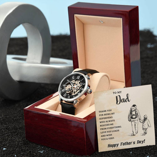 TO MY DAD | Men's Openwork Watch + MC