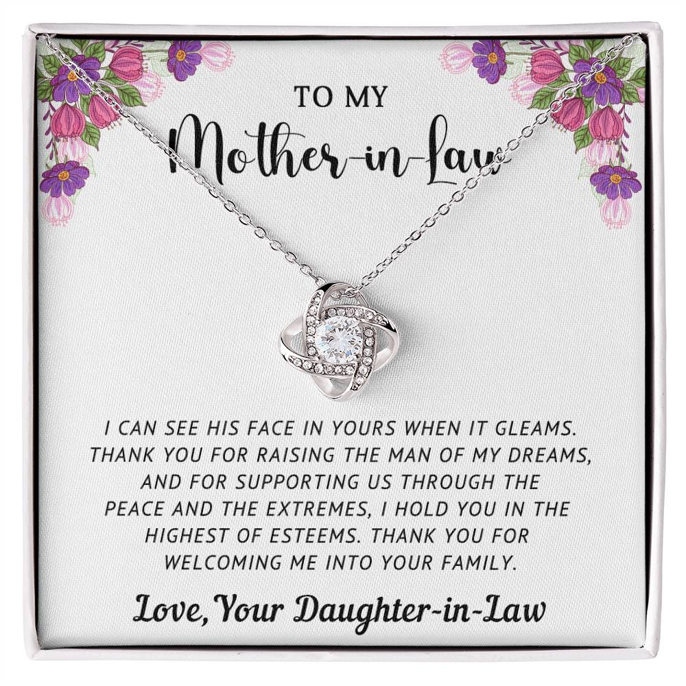 To My Mother-In-Law | Love Knot Necklace (Yellow & White Gold Variants)