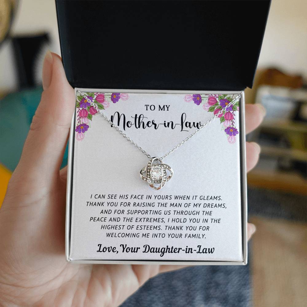 To My Mother-In-Law | Love Knot Necklace (Yellow & White Gold Variants)