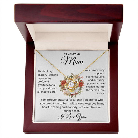 To My Loving Mom | I Love You - Love Knot Necklace