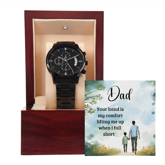 DAD |  Black Chronograph Watch + MC (NO ENGRAVING)