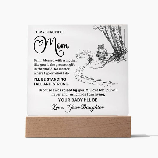 To My Beautiful Mom | Acrylic Square Plaque