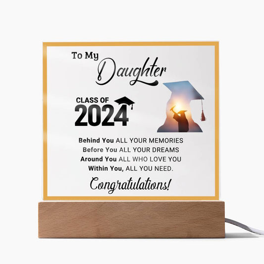To My Daughter | Graduation | Congratulations | Acrylic Square Plaque