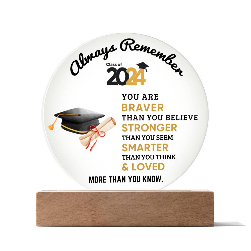 To Son or Daughter | Always Remember | Graduation | Acrylic Circle Plaque