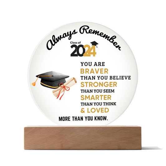To Son or Daughter | Always Remember | Graduation | Acrylic Circle Plaque