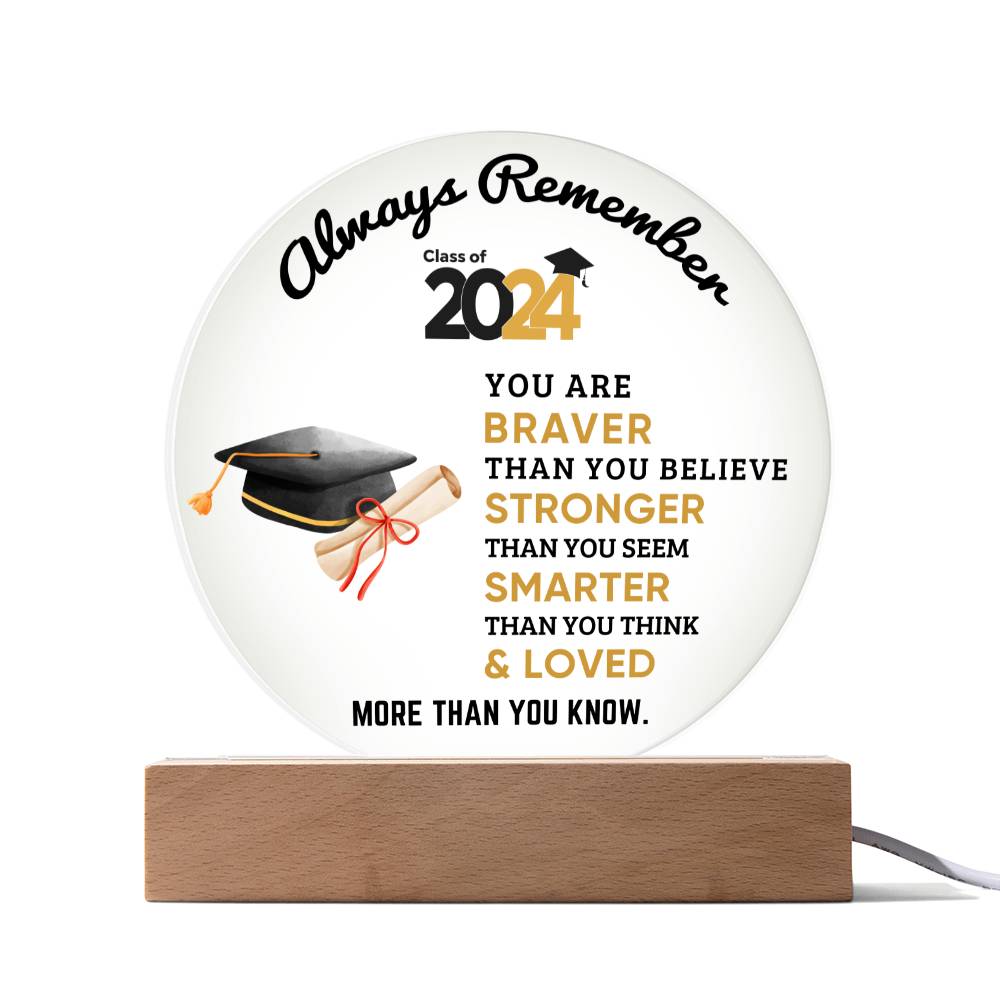 To Son or Daughter | Always Remember | Graduation | Acrylic Circle Plaque