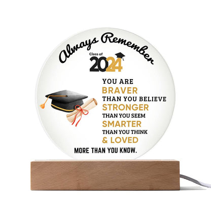 To Son or Daughter | Always Remember | Graduation | Acrylic Circle Plaque