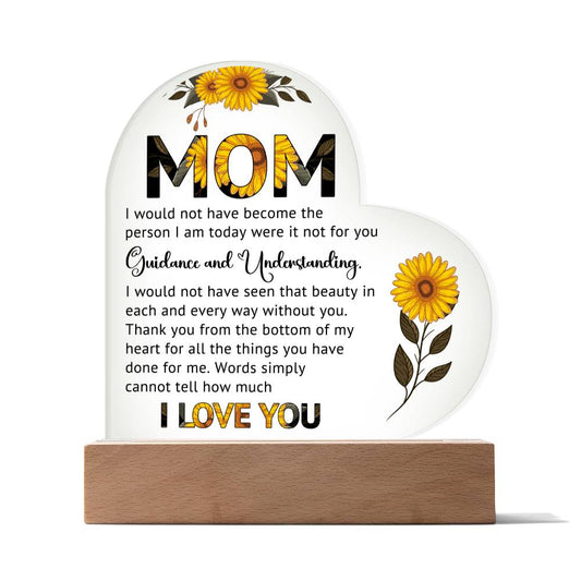 Mom |  Acrylic Heart Plaque