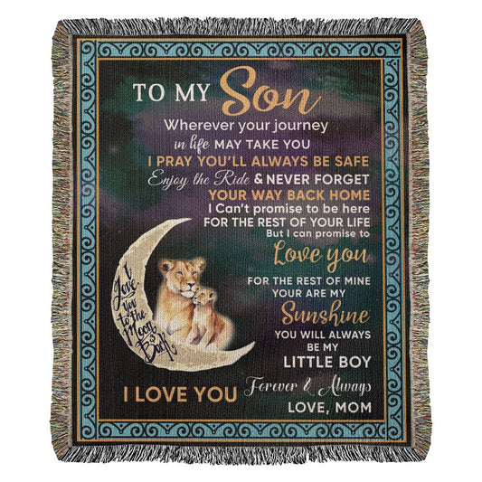 To My Son (Mom) "My Little Boy" | Heirloom Woven Blanket 50"x60"