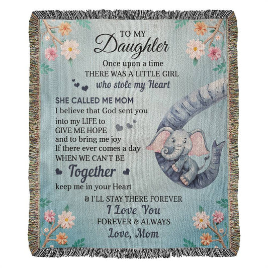 To My Daughter - "Together"Mom |Heirloom Woven Blanket 50"x60"