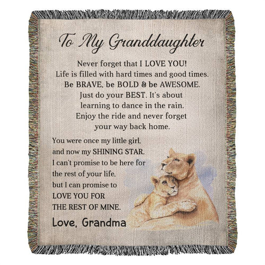 To My Granddaughter - Shing Star - Grandma |Heirloom Woven Blanket 50"x60"