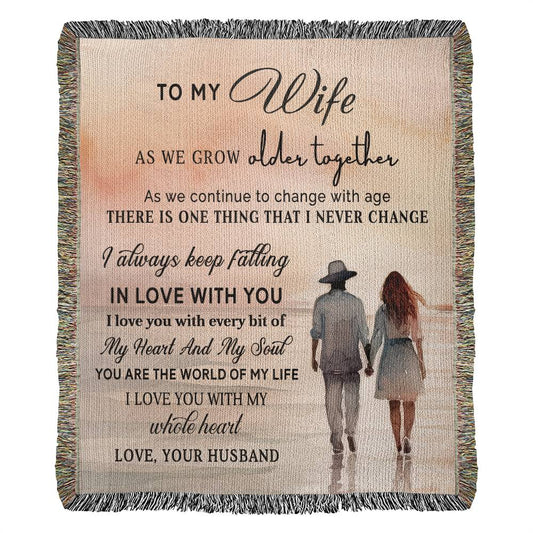 To My Wife - "My Heart and Soul" |Heirloom Woven Blanket 50"x60"