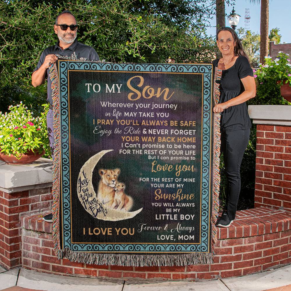 To My Son (Mom) "My Little Boy" | Heirloom Woven Blanket 50"x60"
