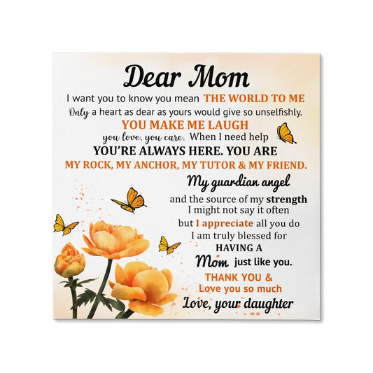 Dear Mom | Canva Wall Decor (Daughter)