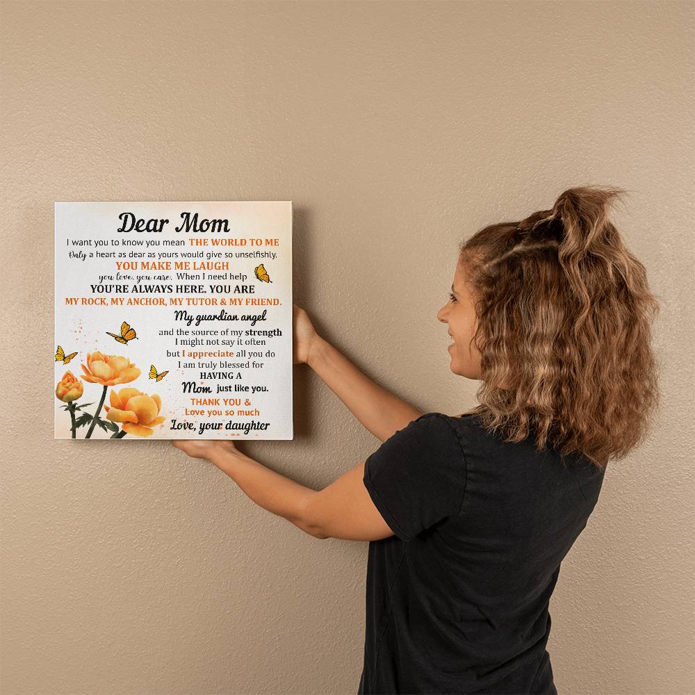 Dear Mom | Canva Wall Decor (Daughter)