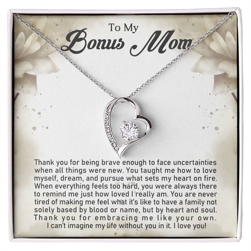 To My Bonus Mom | Forever Love Necklace with On Demand Message Card