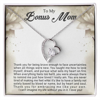 To My Bonus Mom | Forever Love Necklace with On Demand Message Card