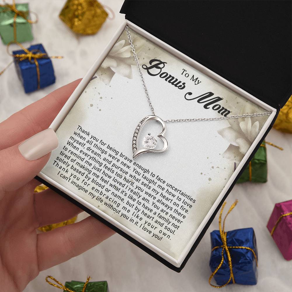 To My Bonus Mom | Forever Love Necklace with On Demand Message Card