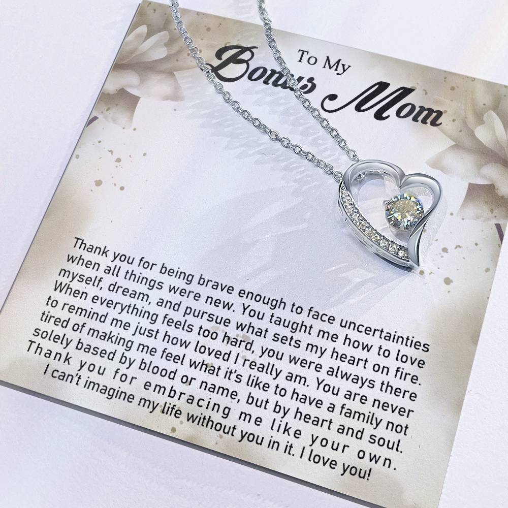 To My Bonus Mom | Forever Love Necklace with On Demand Message Card