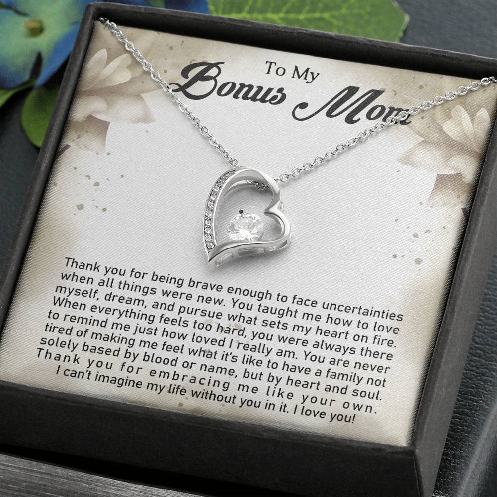 To My Bonus Mom | Forever Love Necklace with On Demand Message Card
