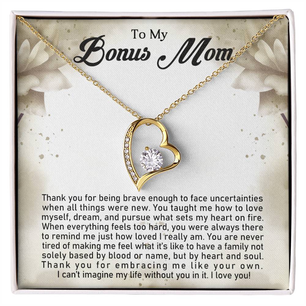 To My Bonus Mom | Forever Love Necklace with On Demand Message Card