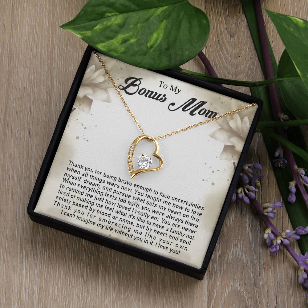 To My Bonus Mom | Forever Love Necklace with On Demand Message Card